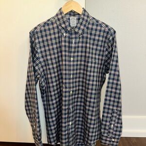 Brooks Brothers Navy and White Plaid Shirt
